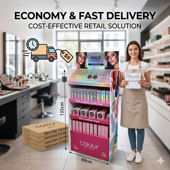 beauty products cardboard display stand (sku 26003)