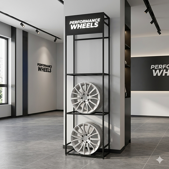 3 layers car wheel display rack (sku 12011)