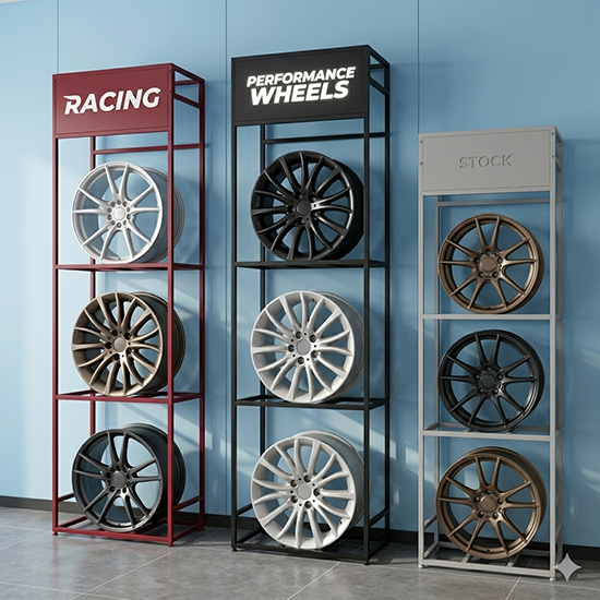 3 layers car wheel display rack (sku 12011)