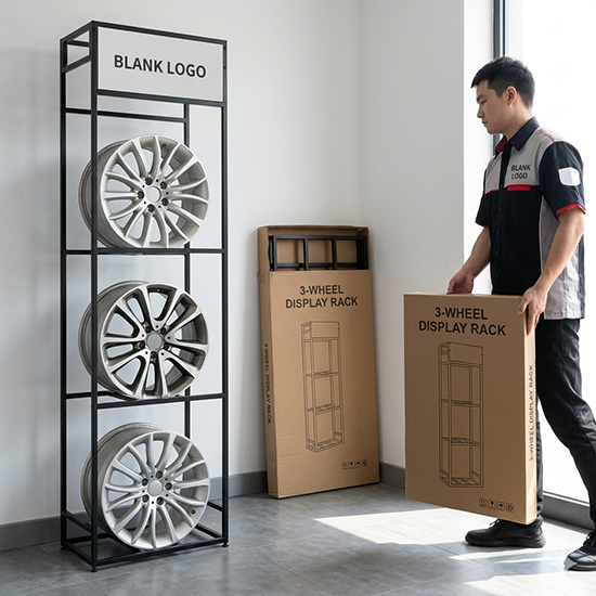 3 layers car wheel display rack (sku 12011)