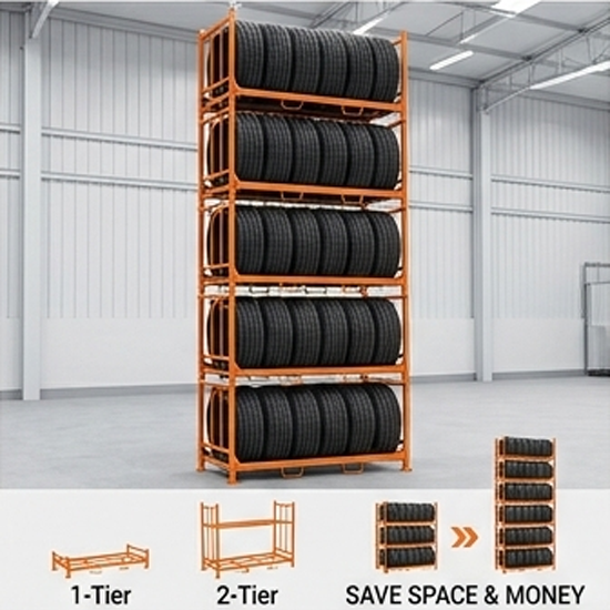 pcr/tbr folding tire rack (sku 12023p/t)