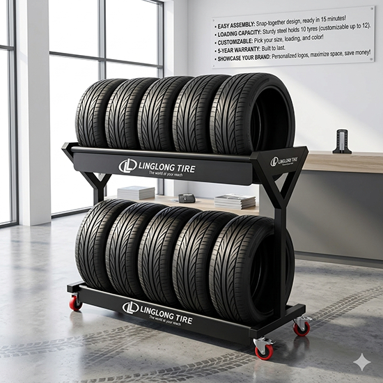 2 Layers Tyre Display Rack (SKU 12001) 2 layers tyre display rack (sku 12001)