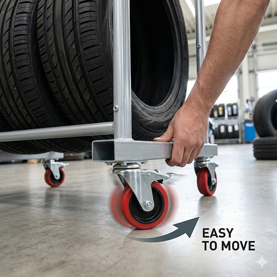 2 layers tyre display rack (sku 12010)