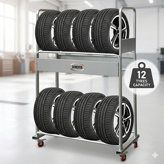 2 layers tyre display rack (sku 12010)