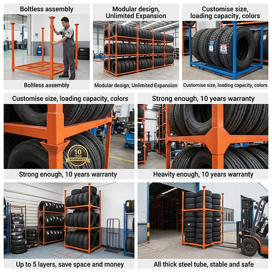 pcr/tbr tire stacking rack (sku 12022p/t)