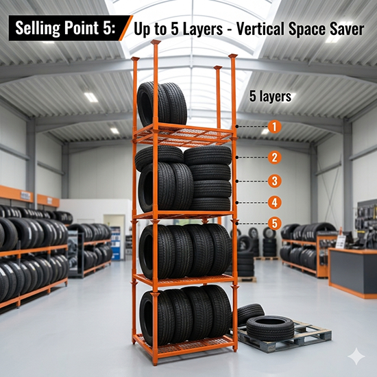 pcr/tbr tire stacking rack (sku 12022p/t)