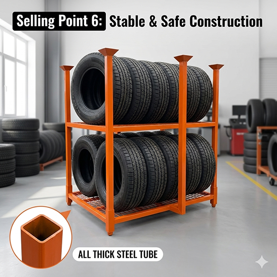 pcr/tbr tire stacking rack (sku 12022p/t)