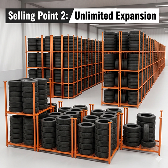 pcr/tbr tire stacking rack (sku 12022p/t)