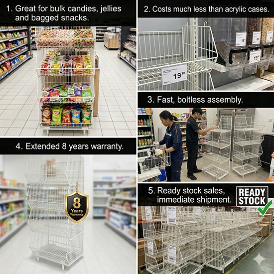 multilayer snacks display baskets (sku 17005)